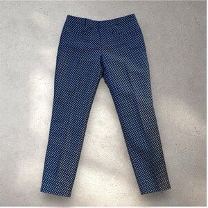 Club Monaco Navy Geometric Sheen Ankle Trousers Size 4